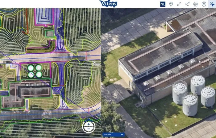 Vitens surveyvlucht — nulmeting tracé vanuit de lucht