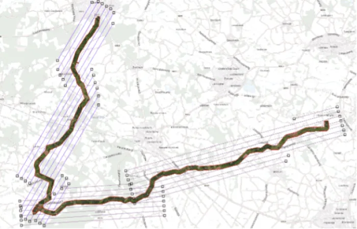 Vitens DTM maaiveldmodel — terreinprofiel langs transportleiding