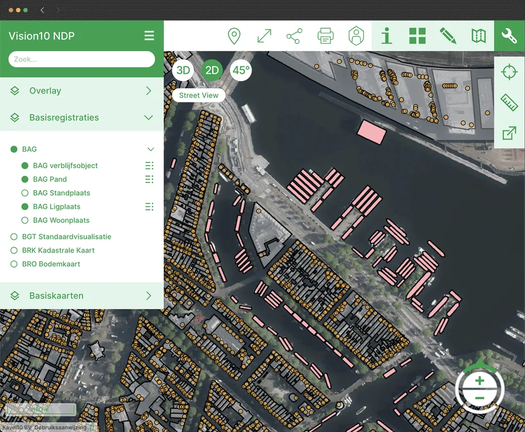 GIS-integratie in Vision 10
